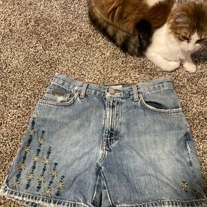Vintage Calvin Klein Embroidered Denim Shorts